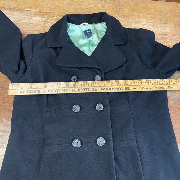 GAP Black Virgin Wool Blend Vintage Women’s Peacoat Size XL black Y2K - Picture 5 of 11